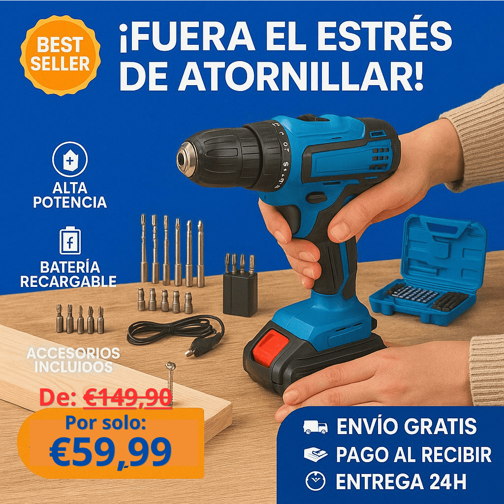 Taladro Percutor + Kit de Accesorios GRATIS (SOLO HOY)